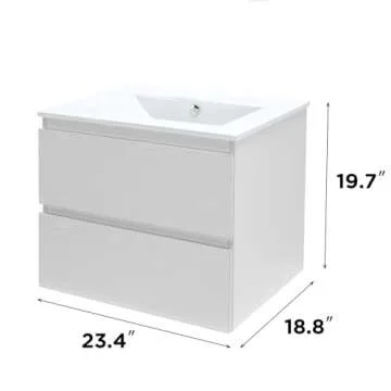 KSWIN 24" Wall Mounted Bathroom Vanity with Sink