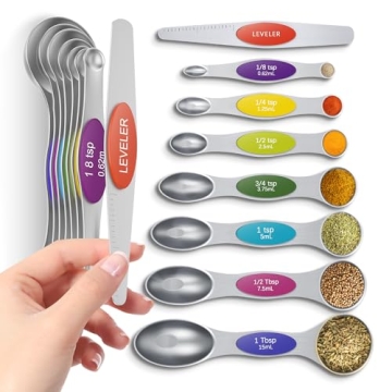 N52 Magnetic Measuring Spoons Stainless Steel Dishwasher Safe