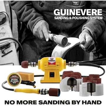 King Arthur's Tools Inflatable Round Sander fits Guinevere Sanding Systems for Woodworking, Shaping and Finishing