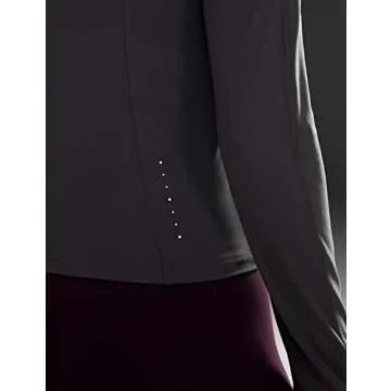 CRZ YOGA Butterluxe Womens Cropped Slim Fit Workout Jacket Weightless Track Athletic Full Zip Up Tops with Thumb Holes Dark Carbon Large