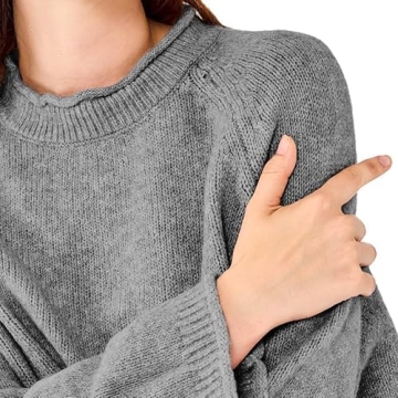 Simple&Opulence Women's Sweater Grey Pullover Sweaters for Women Trendy Wool Blend Sweaters for Women Winter Collared Sweaters for Women (Grey, XL)