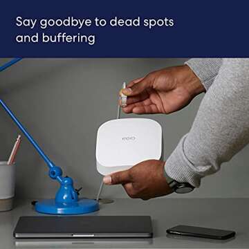 Amazon eero Pro 6 mesh Wi-Fi 6 router | Fast and reliable gigabit speeds | connect 75+ devices | Coverage up to 2,000 sq. ft. | 2020 release