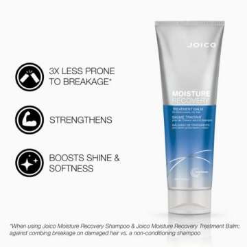 Joico Moisture Recovery Treatment Balm | For Thick, Coarse, Dry Hair | Restore Moisture, Smoothness, Strength, & Elasticity | Reduce Breakage & Frizz | With Jojoba Oil & Shea Butter | 8.5 Fl Oz