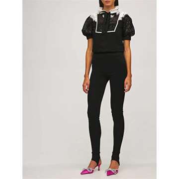 Lnsshee Women's Closed Pointed Toe Pumps Glitter Rhinestone Backless Heels Bowknot Low Kitten Heeled Sandals Wedding Summer Dress Shoes