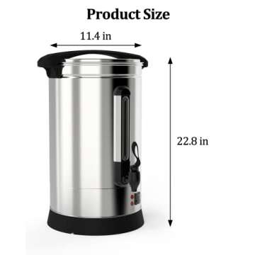 RIEDHOFF 120 Cup Commercial Coffee Maker, [Quick Brewing] [Food Grade Stainless Steel] Large Coffee Urn Perfect For Church, Meeting Rooms, Lounges, and Other Large Gatherings-18 L