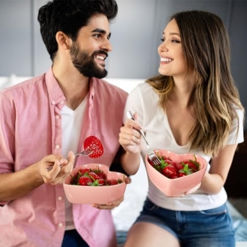 Skylety Heart Shaped Ceramic Bowls - Set of 4 for All Occasions