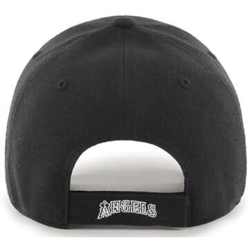 47 MLB Black White Outline Primary Logo MVP Adjustable Structure Hat, Adult One Size Fits All - Los ...