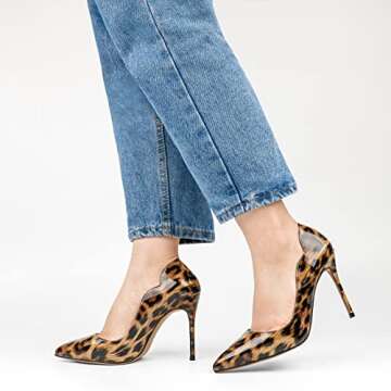 COLETER Middle Heels for Women, 3.93 inch/10cm Pointed Toe Dress Shoes Stiletto Heels Evening Party ...