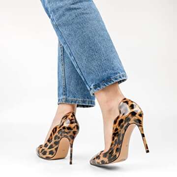 Stylish COLETER Middle Heels for Women - 3.93 Inch Pumps