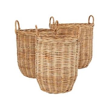 Creative Co-Op Natural Woven Rattan Storage Baskets
