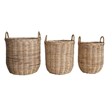 Creative Co-Op Natural Woven Rattan Storage Baskets