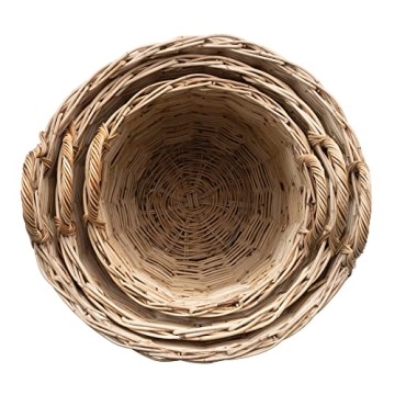 Creative Co-Op Natural Woven Rattan Storage Baskets