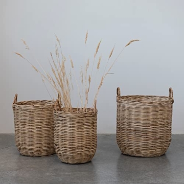 Creative Co-Op Natural Woven Rattan Storage Baskets