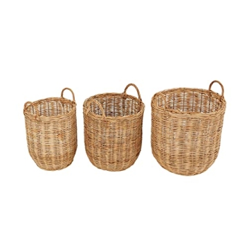 Creative Co-Op Natural Woven Rattan Storage Baskets