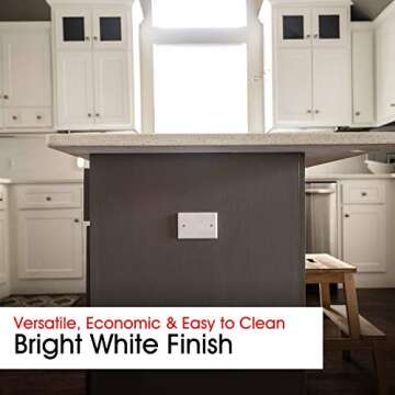 Power Gear Single Blank Wall Plate Cover, 1 Gang, Outlet Covers, 3.1” x 4.9” , Light switch cover, Screws Included, White, 44746