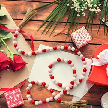 Stunning Valentine's Day Wood Bead Garland for Home Decor