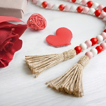 Stunning Valentine's Day Wood Bead Garland for Home Decor