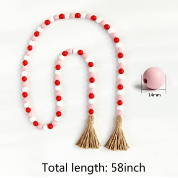 Stunning Valentine's Day Wood Bead Garland for Home Decor