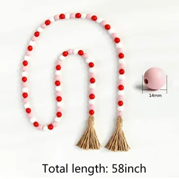 Stunning Valentine's Day Wood Bead Garland for Home Decor