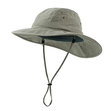 Home Prefer UPF 50+ Men's Sun Hat - Lightweight Fishing & Safari Bucket Hat in Army Green