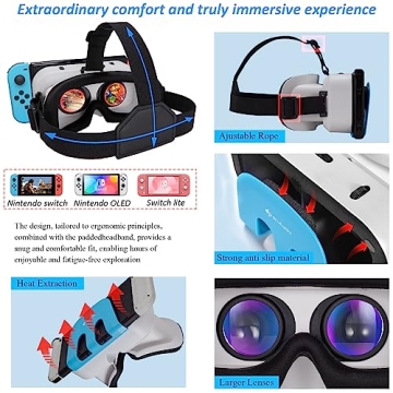 Comfortable VR Headset for Nintendo Switch 3D Experience