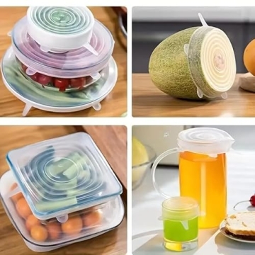 Silicone Stretch Lids - 6 Reusable Sizes for Kitchen
