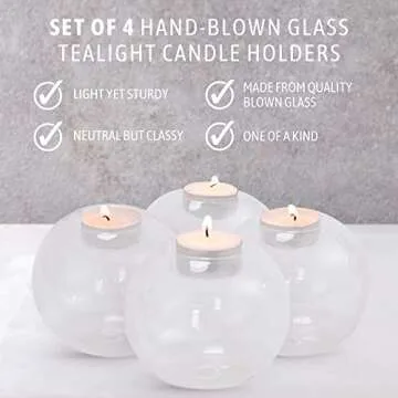 Elegant Clear Glass Votive Candle Holder Set for Home Decor