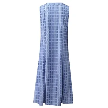 Stylish Women Summer Dress with Pockets and V-Neck