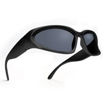 GUVIVI Wrap Around Fashion Sunglasses - Trendy Unisex Oval Shades for Any Look