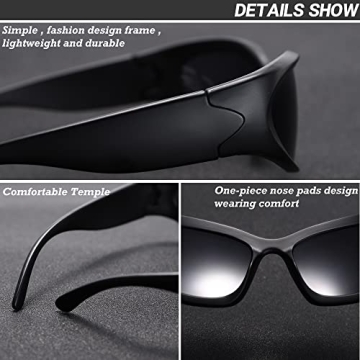 GUVIVI Wrap Around Stylish Sunglasses for Men and Women