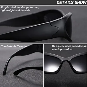 GUVIVI Wrap Around Stylish Sunglasses for Men and Women