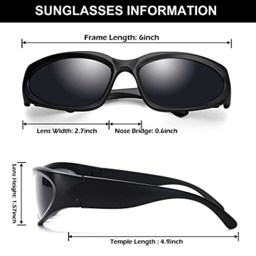 GUVIVI Wrap Around Stylish Sunglasses for Men and Women