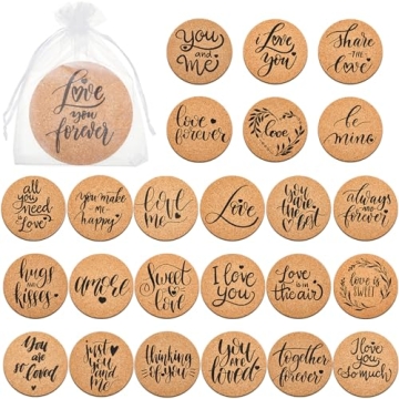Umigy 150 Sets Cork Coaster Wedding Favors Round Cork Coaster Absorbent Cork Coaster Sets Wedding Gi...