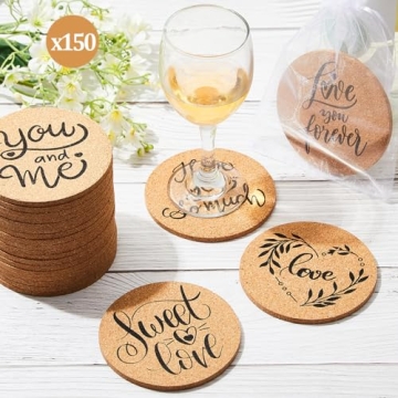 150 Sets Cork Coaster Wedding Favors for Every Celebration