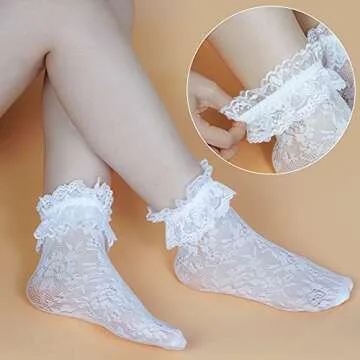 Fengek Lace Ruffle Socks - Stylish & Comfortable Ankle Socks