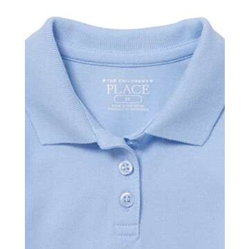 The Children's Place Baby Toddler Girls Short Sleeve Picque Polo Dress, Day Break Single, 2T