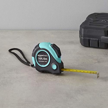 Amazon Basics Tape Measure - 16 Feet, Turquoise