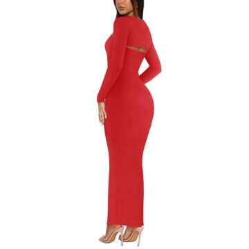 REORIA Womens Sexy 2 Piece Outfits Long Sleeve Bolero Shrug Going Out Strapless Fashion Maxi Dress Bodycon Matching Sets