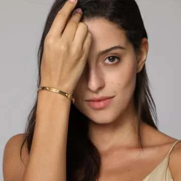 Elegant 18K Gold Plated Love Bangle Bracelet Set