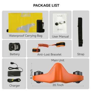 Asiwo Underwater Scooter, Sea Scooter Dual Motors with Action Camera Mount for Kids/Adults, Water Sc...