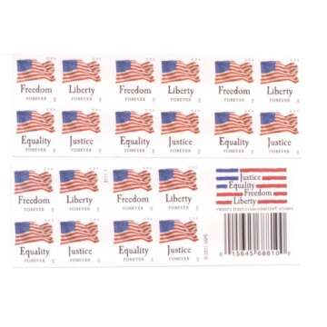 USPS Forever Stamps "Four Flags" Booklet of 20 Stamps