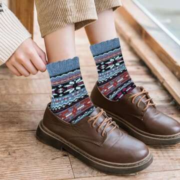 MORECOO Womens Wool Socks - Christmas Gifts for Women - Thick Cozy Winter Socks for Women Soft Warm Casual - Gifts Fuzzy Socks for Women 5 Pairs