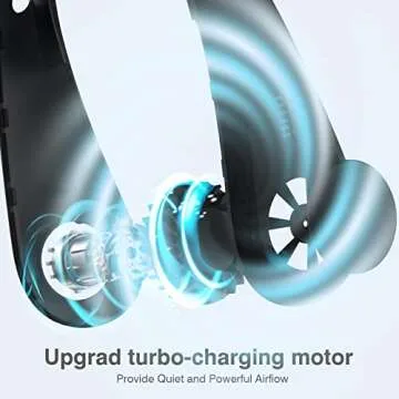 MITO Portable Hanging Neck Fan,Battery Operated Bladeless Neck Fan,Rechargeable Personal Cooling Fan,Wearable Personal Neck Fan with 3 Wind Speeds for Indoor Outdoor Gift for Father
