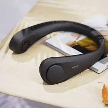 MITO Portable Hanging Neck Fan,Battery Operated Bladeless Neck Fan,Rechargeable Personal Cooling Fan,Wearable Personal Neck Fan with 3 Wind Speeds for Indoor Outdoor Gift for Father