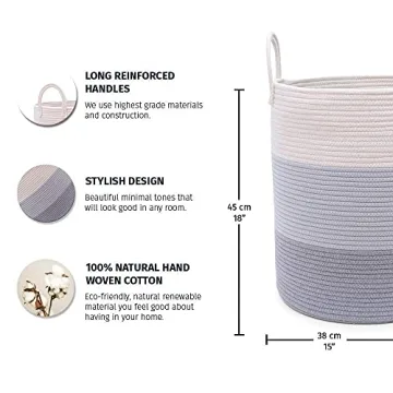 OrganiHaus Gray Nursery Laundry Basket for Stylish Storage