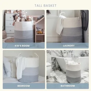 OrganiHaus Gray Nursery Laundry Basket for Stylish Storage