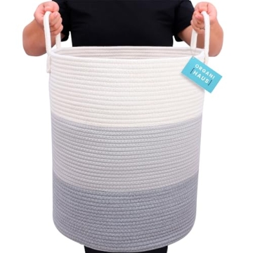 OrganiHaus Gray Nursery Laundry Basket for Stylish Storage