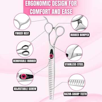 Kenchii Love Dog Grooming Scissors for Perfect Pet Styling