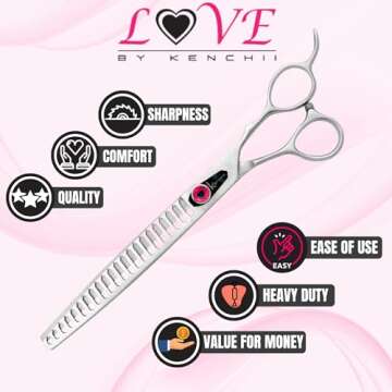Kenchii Love Dog Grooming Scissors for Perfect Pet Styling