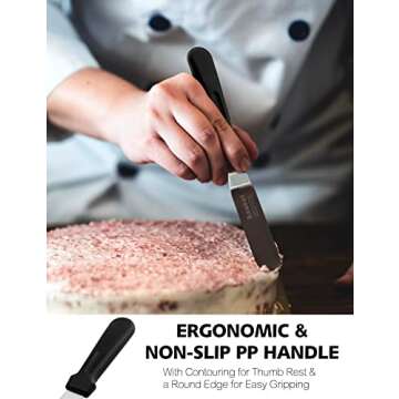 Aneaet Icing Spatulas, Set of 2 Professional Cake Angled Offset Spatula with 6", 8" Stainless Steel ...